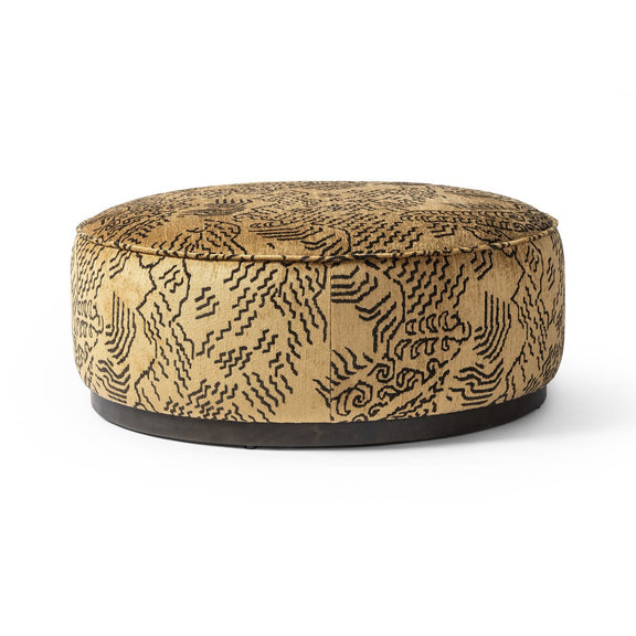 Sinclair Large Round Ottoman - Balkan Ochre