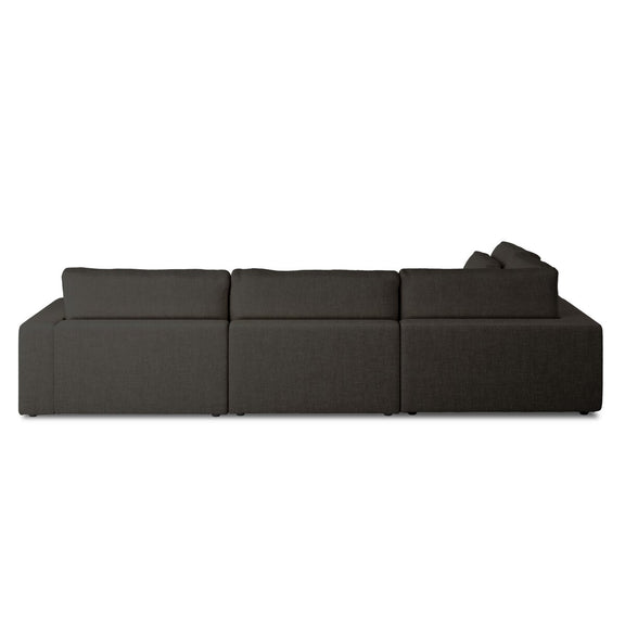 Bloor 4-Piece Sectional W/ Ottoman - Landale Charcoal