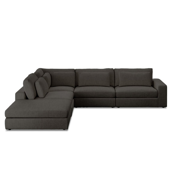 Bloor 4-Piece Sectional W/ Ottoman - Landale Charcoal
