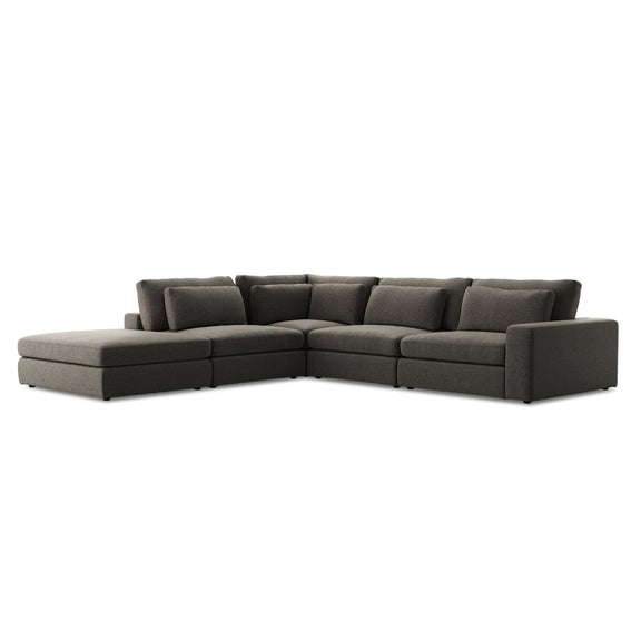 Bloor 4-Piece Sectional W/ Ottoman - Landale Charcoal