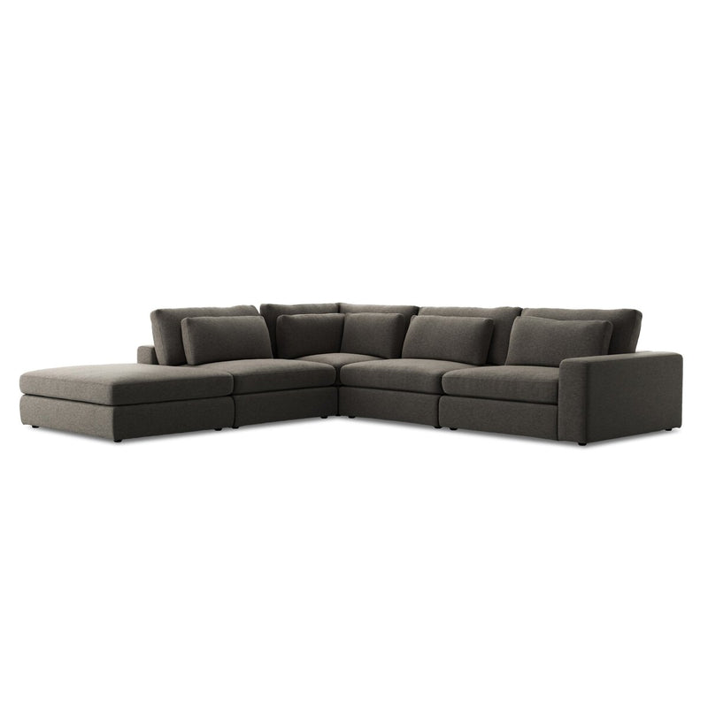Bloor 4-Piece Sectional W/ Ottoman - Landale Charcoal