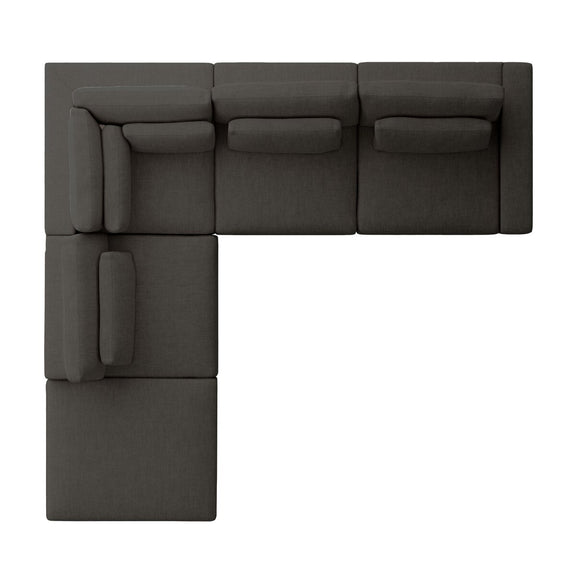 Bloor 4-Piece Sectional W/ Ottoman - Landale Charcoal