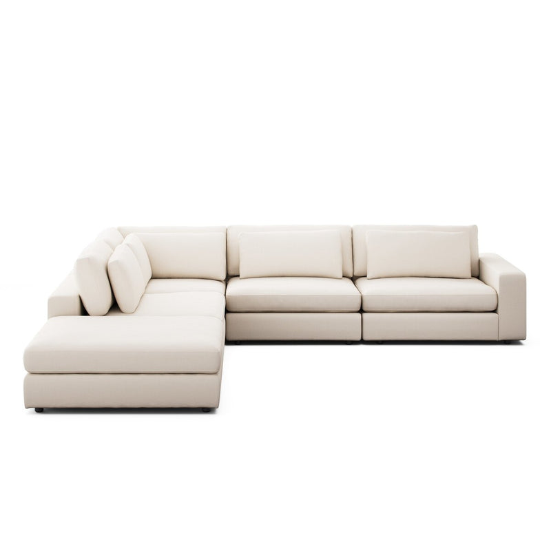 Bloor 4-Piece Sectional W/ Ottoman - Crypton Nomad Marshmallow