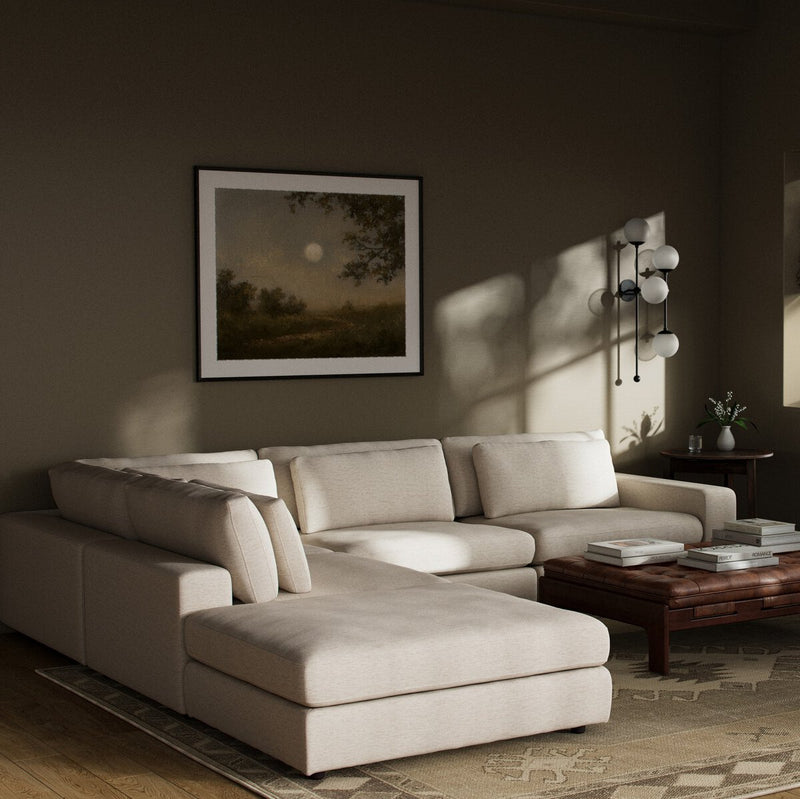 Bloor 4-Piece Sectional W/ Ottoman - Crypton Nomad Snow