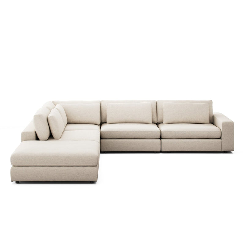 Bloor 4-Piece Sectional W/ Ottoman - Crypton Nomad Snow