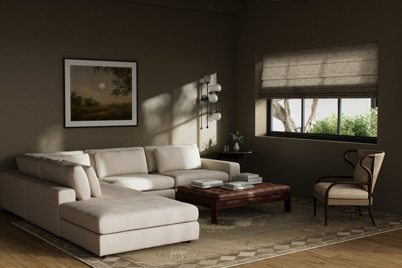 Bloor 4-Piece Sectional W/ Ottoman - Crypton Nomad Snow