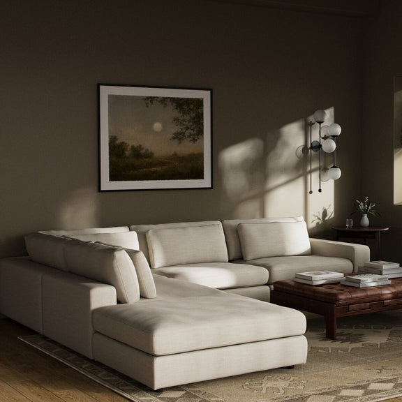 Bloor 4-Piece Sectional W/ Ottoman - Savoy Parchment