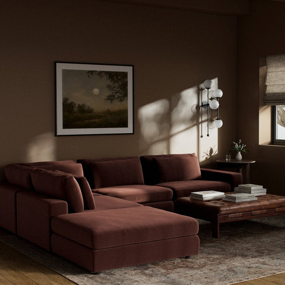 Bloor 4-Piece Sectional W/ Ottoman - Surrey Auburn