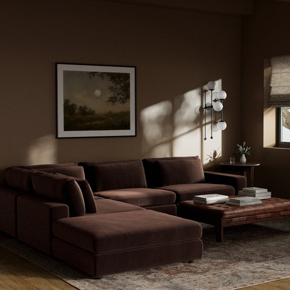 Bloor 4-Piece Sectional W/ Ottoman - Surrey Cocoa