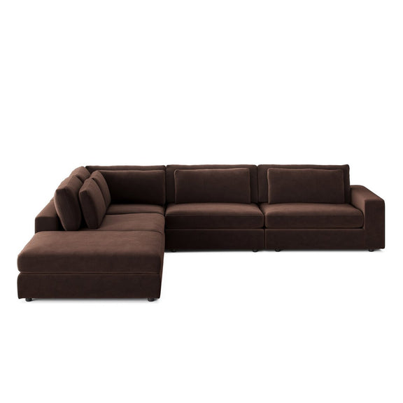 Bloor 4-Piece Sectional W/ Ottoman - Surrey Cocoa