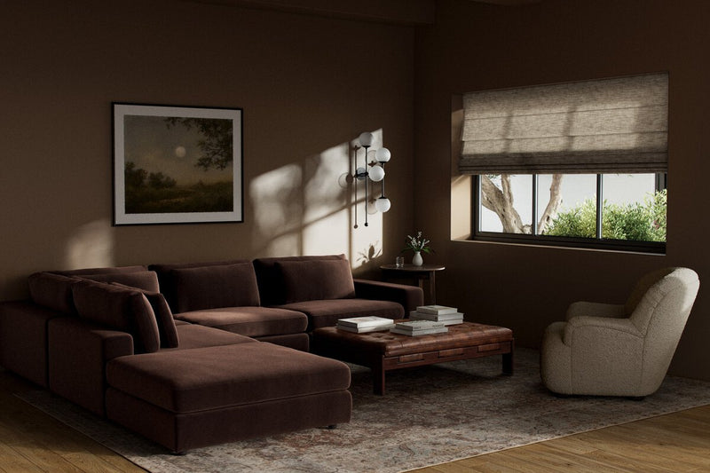 Bloor 4-Piece Sectional W/ Ottoman - Surrey Cocoa