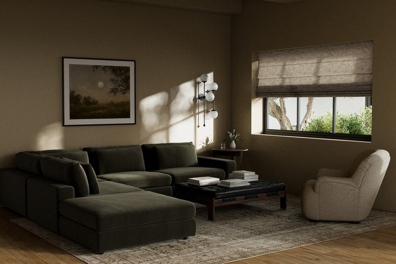 Bloor 4-Piece Sectional W/ Ottoman - Surrey Olive