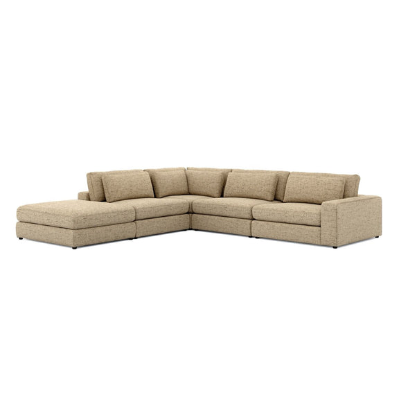 Bloor 4-Piece Sectional W/ Ottoman - Easthill Wheat