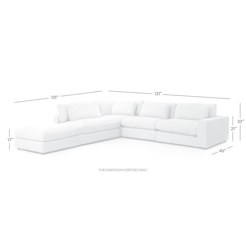 Bloor 4-Piece Sectional W/ Ottoman - Essence Natural
