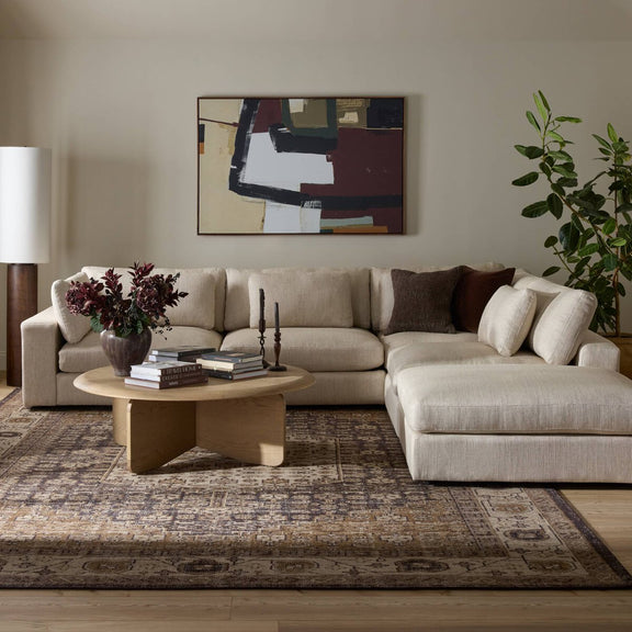 Bloor 4-Piece Sectional W/ Ottoman - Essence Natural