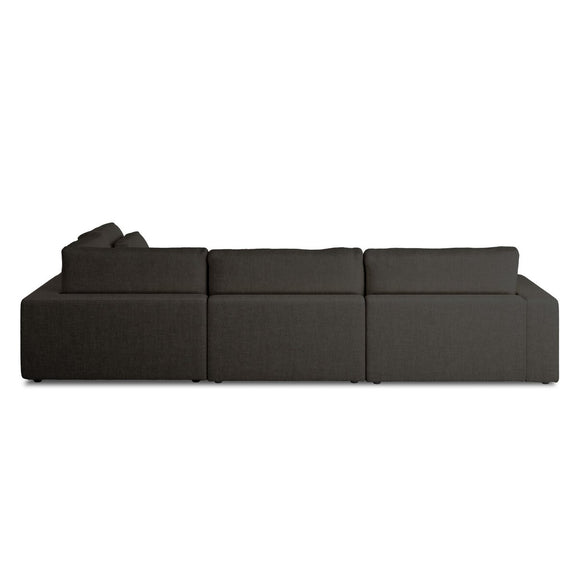 Bloor 4-Piece Sectional W/ Ottoman - Landale Charcoal