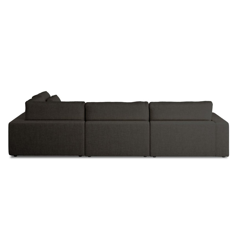 Bloor 4-Piece Sectional W/ Ottoman - Landale Charcoal