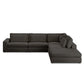 Bloor 4-Piece Sectional W/ Ottoman - Landale Charcoal