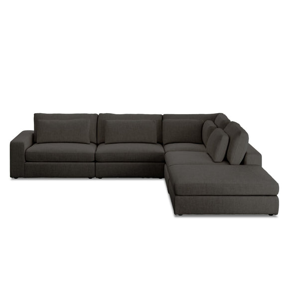 Bloor 4-Piece Sectional W/ Ottoman - Landale Charcoal