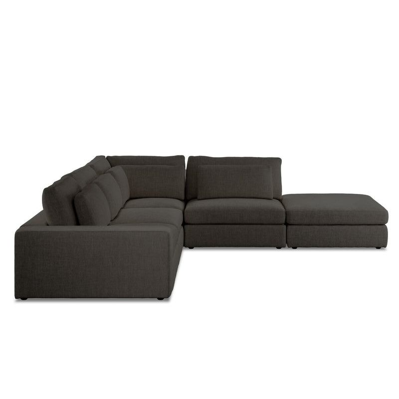 Bloor 4-Piece Sectional W/ Ottoman - Landale Charcoal