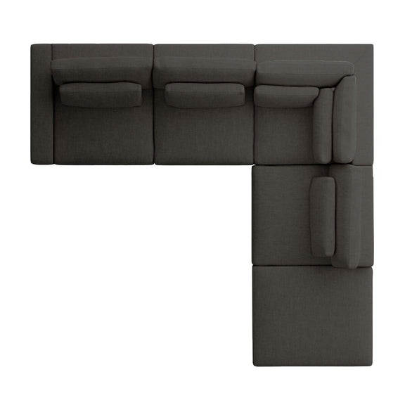 Bloor 4-Piece Sectional W/ Ottoman - Landale Charcoal
