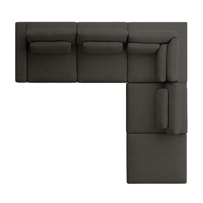 Bloor 4-Piece Sectional W/ Ottoman - Landale Charcoal
