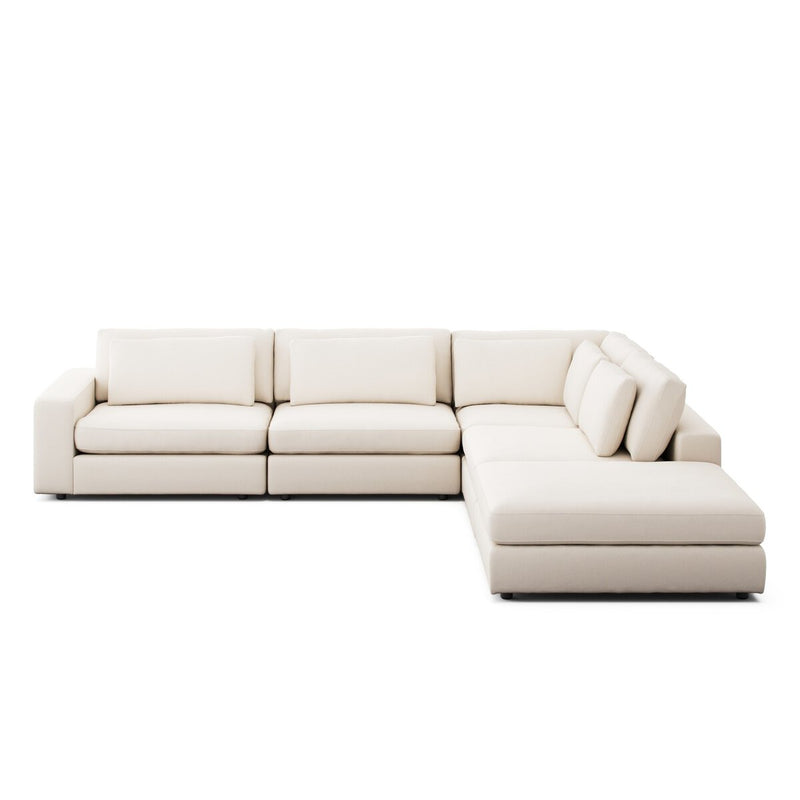 Bloor 4-Piece Sectional W/ Ottoman - Crypton Nomad Marshmallow