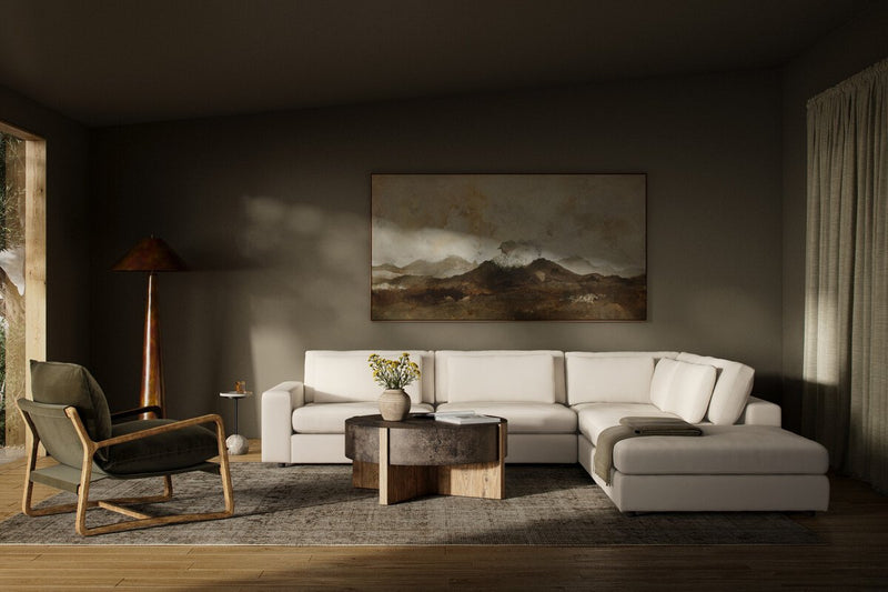 Bloor 4-Piece Sectional W/ Ottoman - Crypton Nomad Marshmallow