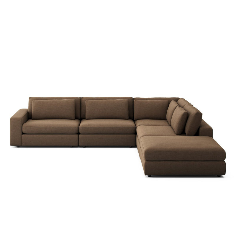 Bloor 4-Piece Sectional W/ Ottoman - Crypton Nomad Mushroom
