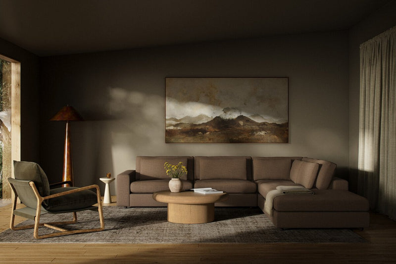 Bloor 4-Piece Sectional W/ Ottoman - Crypton Nomad Mushroom