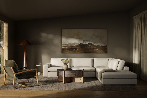 Bloor 4-Piece Sectional W/ Ottoman - Crypton Nomad Snow