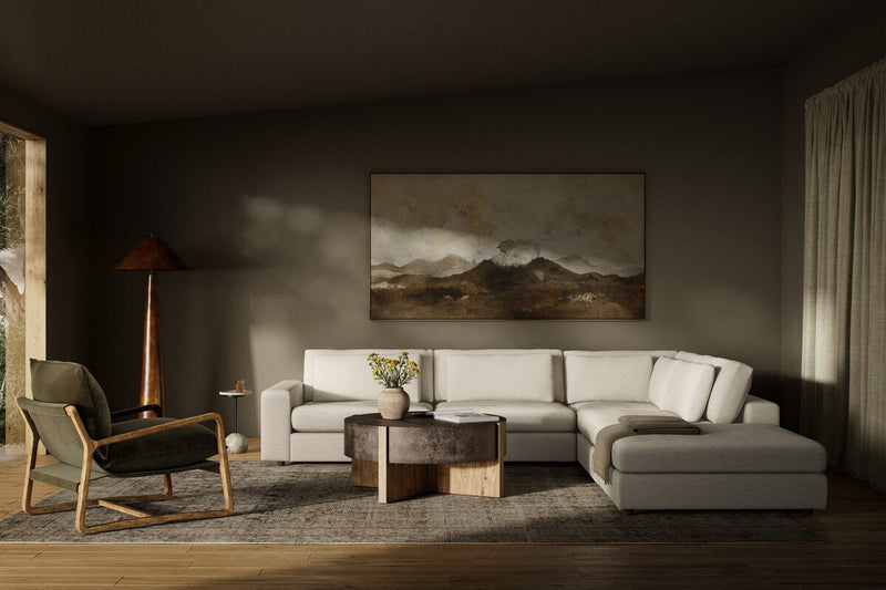 Bloor 4-Piece Sectional W/ Ottoman - Crypton Nomad Snow