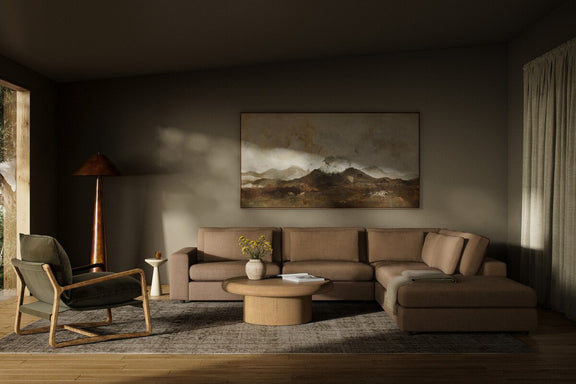 Bloor 4-Piece Sectional W/ Ottoman - Savoy Ochre
