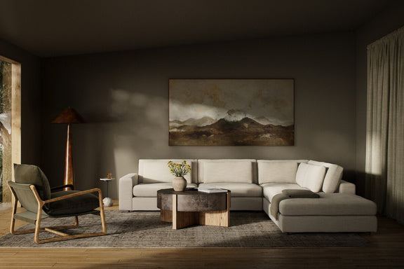 Bloor 4-Piece Sectional W/ Ottoman - Savoy Parchment