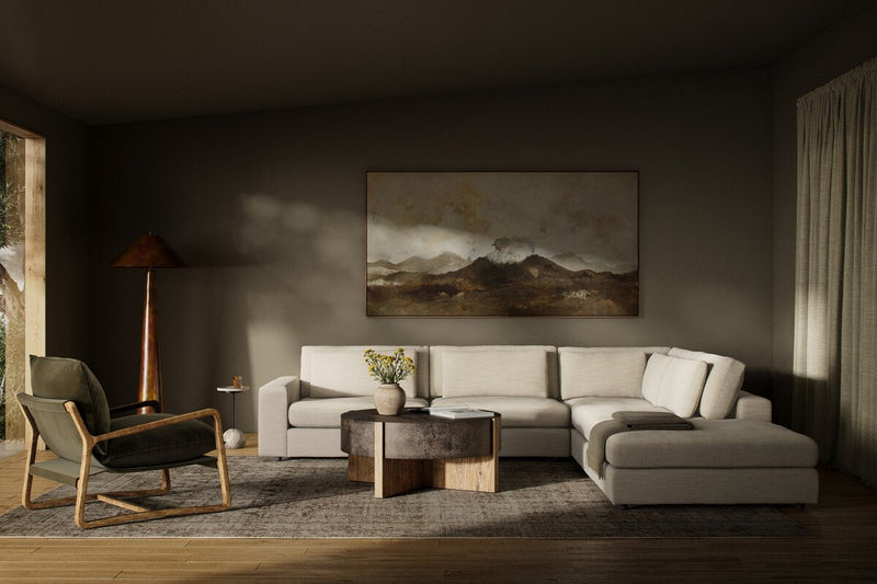Bloor 4-Piece Sectional W/ Ottoman - Savoy Parchment