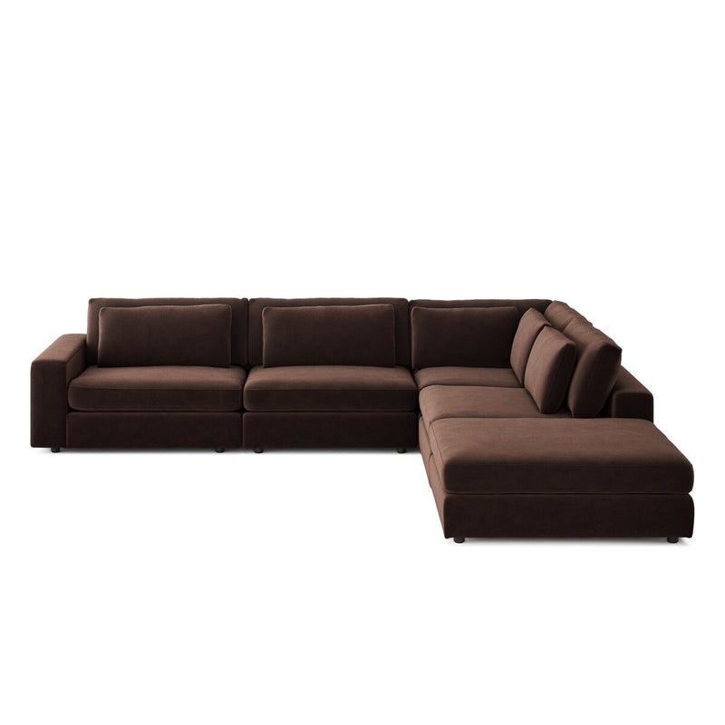 Bloor 4-Piece Sectional W/ Ottoman - Surrey Cocoa