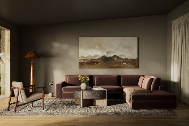 Bloor 4-Piece Sectional W/ Ottoman - Surrey Cocoa