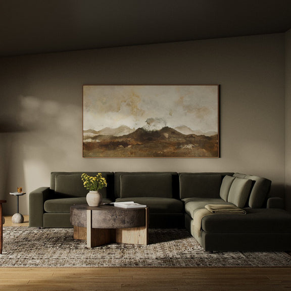 Bloor 4-Piece Sectional W/ Ottoman - Surrey Olive