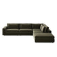 Bloor 4-Piece Sectional W/ Ottoman - Surrey Olive