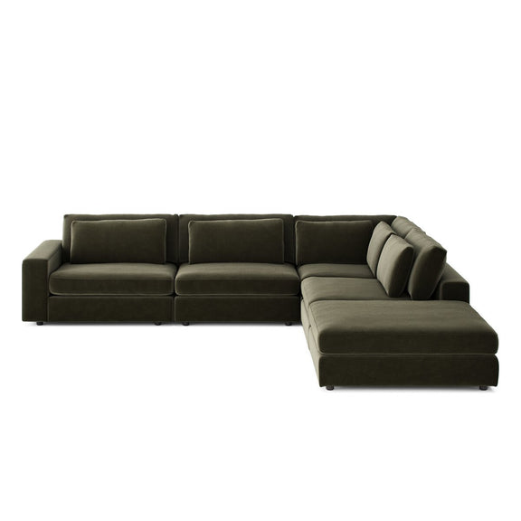 Bloor 4-Piece Sectional W/ Ottoman - Surrey Olive
