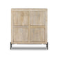 Raffael Bar Cabinet - Carved Stonewash Grey Mango