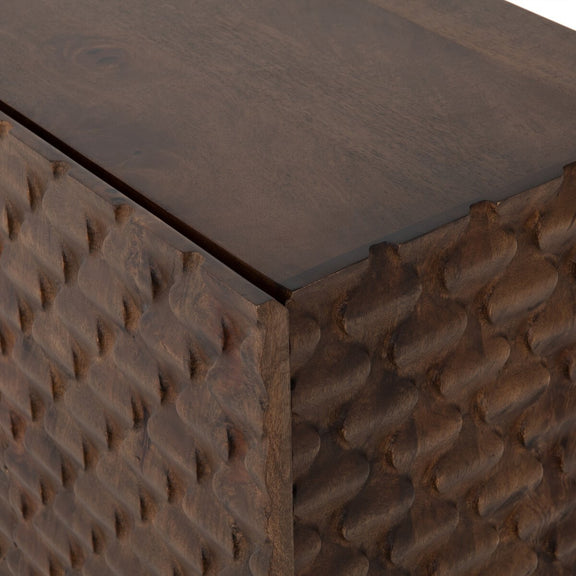 Rio Media Console - Round Cut Antique Brown