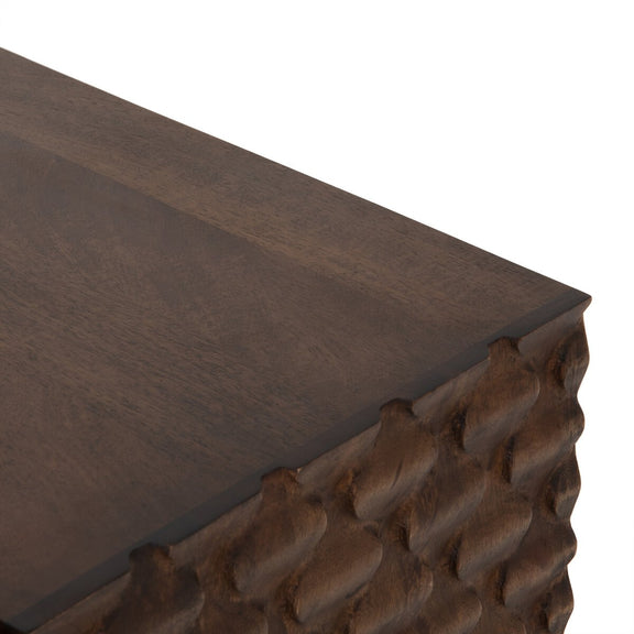 Rio Media Console - Round Cut Antique Brown