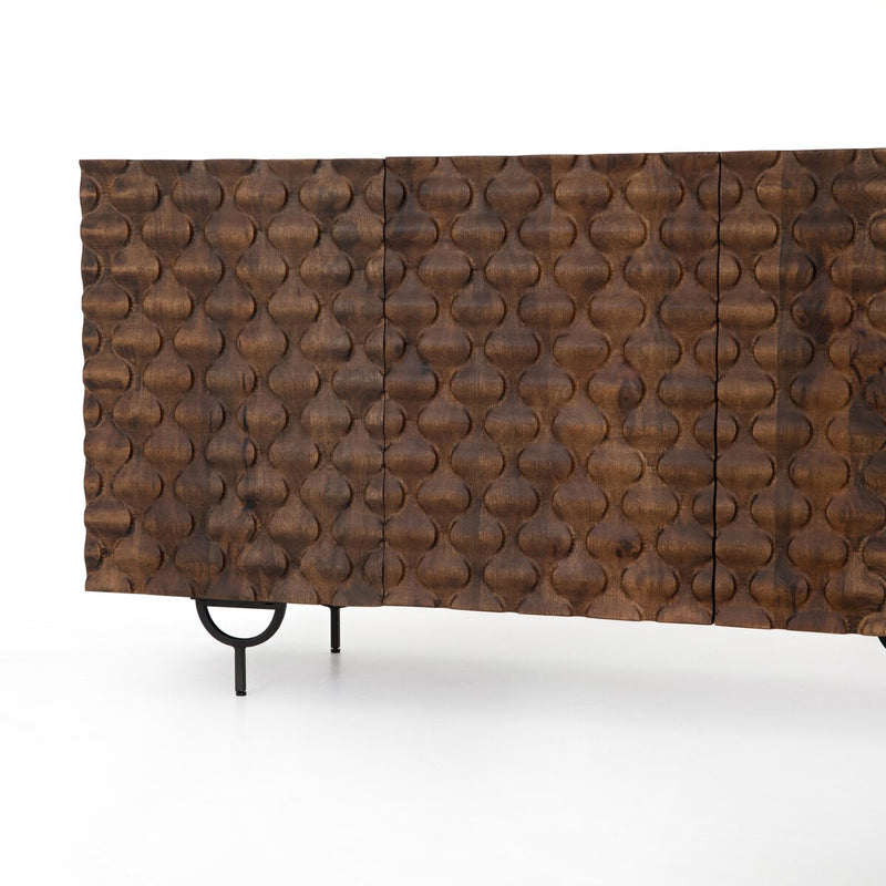 Rio Media Console - Round Cut Antique Brown