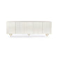 Rio Media Console - Round Cut White Wash