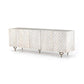 Rio Media Console - Round Cut White Wash