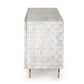 Rio Media Console - Round Cut White Wash