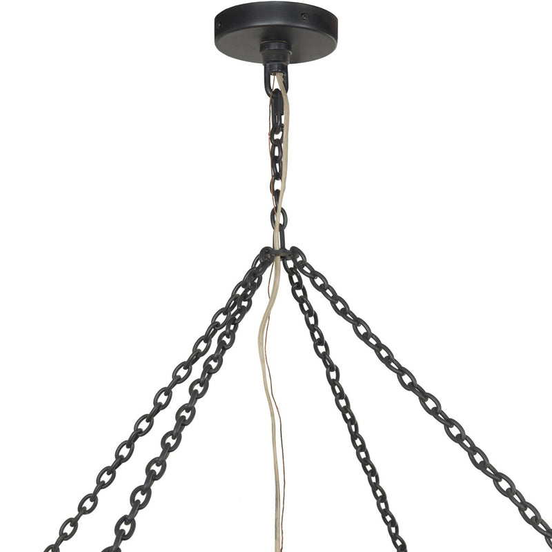 Adeline Large Round Chandelier - Amber Glass