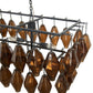 Adeline Rectangular Chandelier - Amber Glass