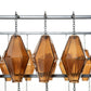 Adeline Rectangular Chandelier - Amber Glass